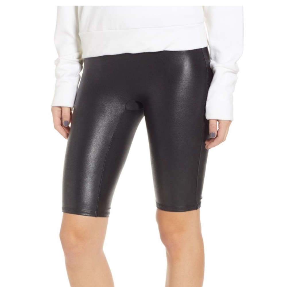 Faux Leather Bike Shorts